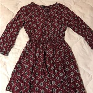 Long sleeve floral print dress